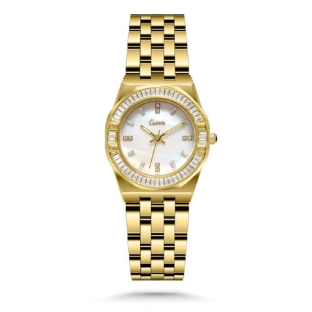 ساعة كاتيرا النسائية المصنوعة من الفولاذ المقاوم للصدأ وعلبة من الفولاذ