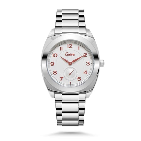 ساعة رجالية ستيل من كاتيرا بارقام ملونة