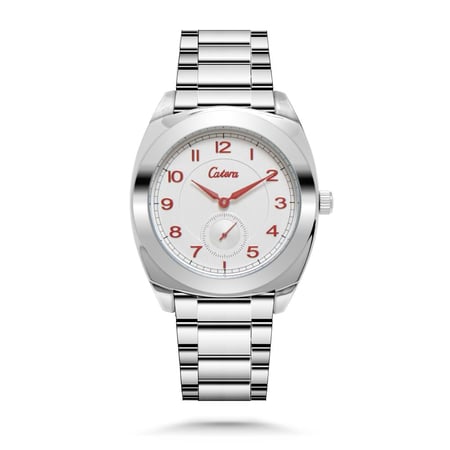 ساعة رجالية ستيل من كاتيرا بارقام ملونة