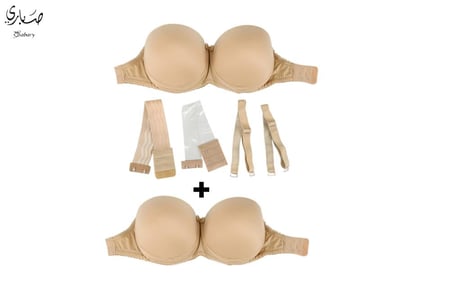 حماله صدر  بحديده للمناسبات بوش اب تحتوي علي 2 سير كتف و2 سير ظهر  أحدهم شفاف والآخر قماش (عبوة) قطعتين