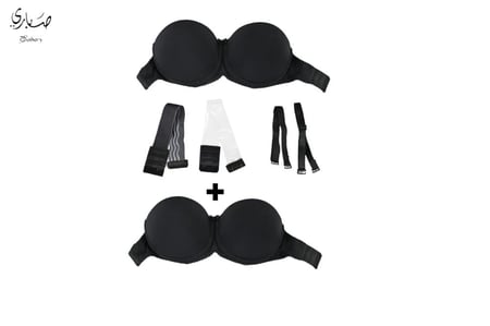 حماله صدر  بحديده للمناسبات بوش اب تحتوي علي 2 سير كتف و2 سير ظهر  أحدهم شفاف والآخر قماش (عبوة) قطعتين