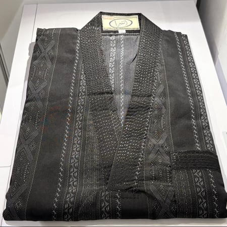 ثوب مخطط نقشه X لون بني ( الشبرا )