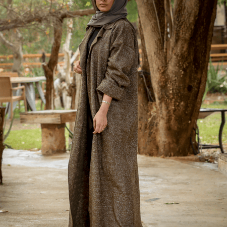 [Wl1] - عباية صوف زيتي