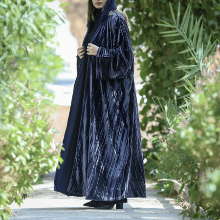 [V3] - عباية مخمل كحلي