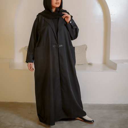 [Jk05] - عباية كتان أسود