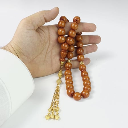 مسباح سندلوس الماني مع شرابة حلبية ذهبي حجم  راهي