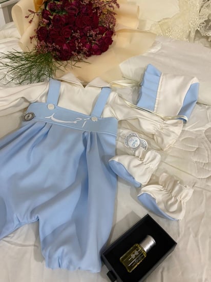 جمب سوت للاطفال ابيض مطرز