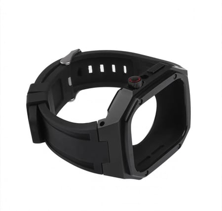 سوارة ساعة ابل اطار استيل فخم مع سوار ربل مقاس 44-45