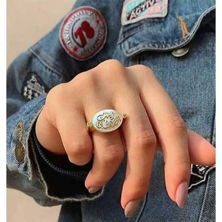 خاتم ملكي بالاسم مع فصوص- خواتم فضة خالصة