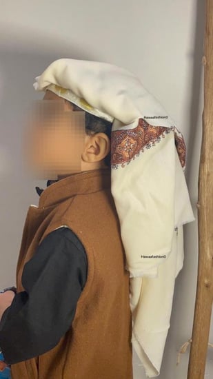 شماغ كشميري جاهز (مخيط مع العقال والطاقية) - جودة عالية وتصميم مريح"