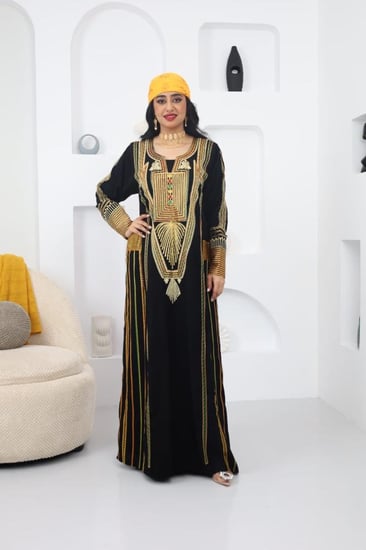 جلابيه تطريز شعبي عسيري من اجود انواع الكريب