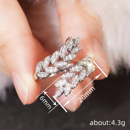 خاتم فضي مرصع بالزركون الاصلي