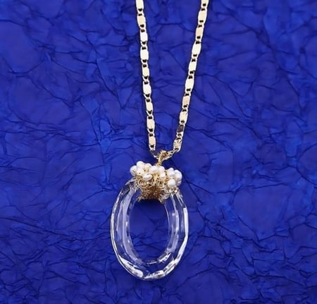 سلسال مطلي ثابت اللون  مرصع بالحجر الصناعي الفخم