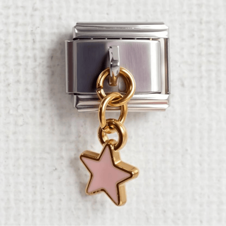 تشارمز فضي مع تعليقة  نجمة وردي