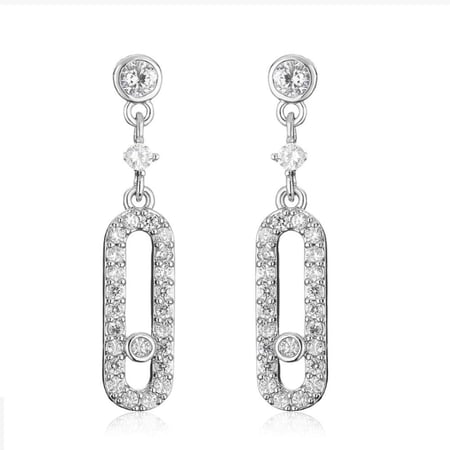 حلق مميز من الستانلس ستيل مرصع بالزركون الاصلي