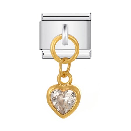 تشارمز تعليقةقلب الكرستال-فضي