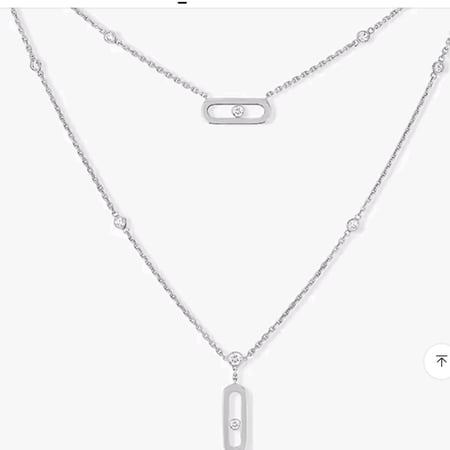 سلسال ميسيكا طبقتين مع الكرستالات