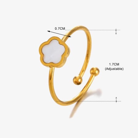 خاتم وردة البرسيم من الفولاذالمقاوم للصدأ