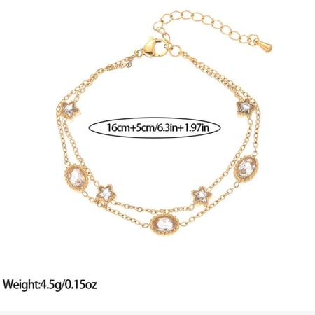 اسوارة مطلية ذهبي مرصعه بالزركون الاصلي