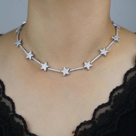 طقم النجوم المطلي والمرصع بالزركون الفخم