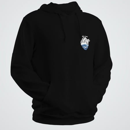 هودي شتوي طباعة صورة حوت داخل قلب أزرق متجر فرح