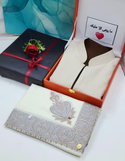 بوكس شال كشميري مع سديري–هدية رجالية شتوية