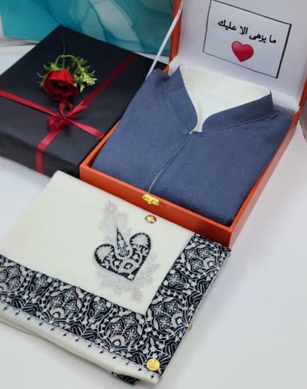 بوكس شال كشميري مع سديري–هدية رجالية شتوية