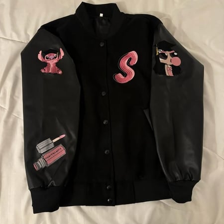 جاكيت اسود أكمام اسود جلد