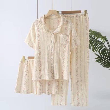 بجامة قطنية ريفية - 3 قطع