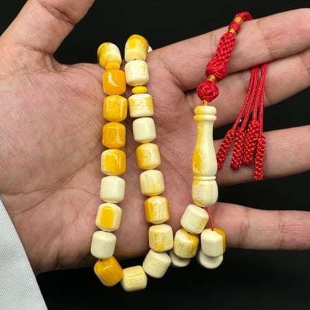 مسباح تراب الكهرمان بولندي بشكة يدوية فاخرة