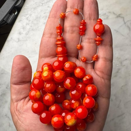 سبحة جزري معرق مدور بلون جزري