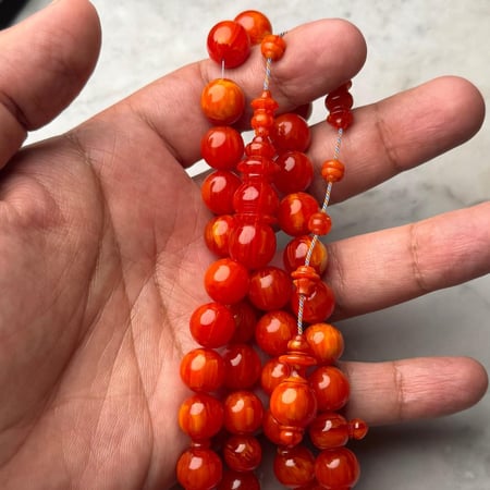 سبحة جزري معرق مدور بلون جزري