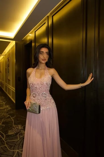 فستان سهرة لحمي مميز