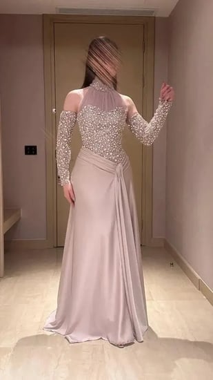 فستان تفته حرير مطرز