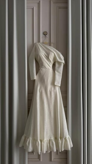 فستان أبيض ناعم