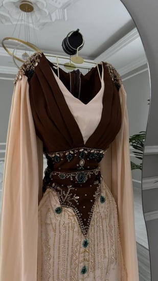 قفطان مغربي تطريز يدوي فخم