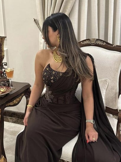 فستان سهرة صدر تطريز يدوي