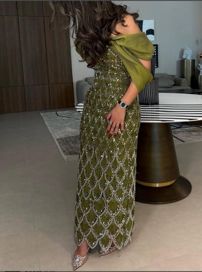 فستان سحر الزيتون الملكي