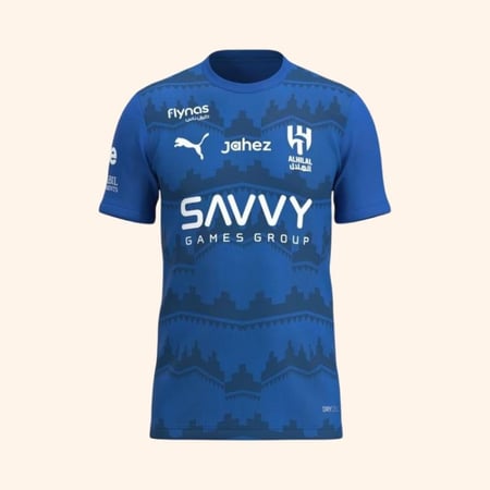 تيشرت الهلال الازرق مع طباعة الاسم