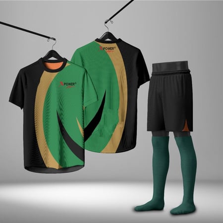 تيشيرت رياضي اسود و اخضر