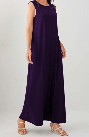 فستان عبايه لون بنفسجي ساده