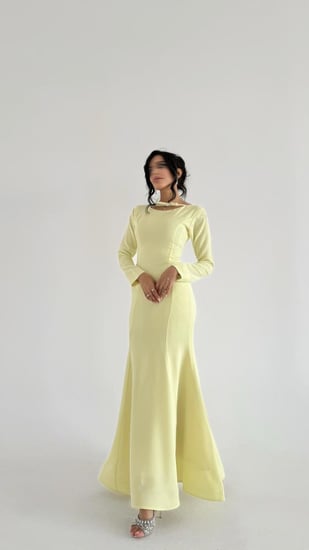 ‏فستان راقي لاكمام طويلة
