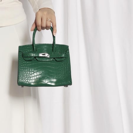 ميني اخضر كروك قفل فضي