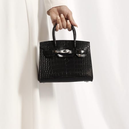 ميني اسود كروك قفل فضي