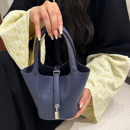 بيكوتان ميني كحلي جلد نعام