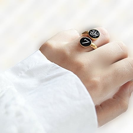 خاتم ونسائي فاخر - حجرين فضه عيار 925 للنساء و الرجال - كازار