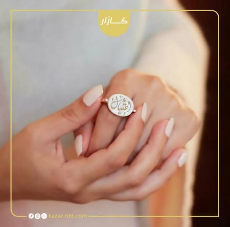 خاتم صدفي فضه أنيق صناعه يدويه بجودة عالية مصنوع من الفضة الإيطالية