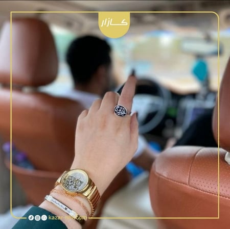 خاتم صدفي فضه أنيق صناعه يدويه بجودة عالية مصنوع من الفضة الإيطالية