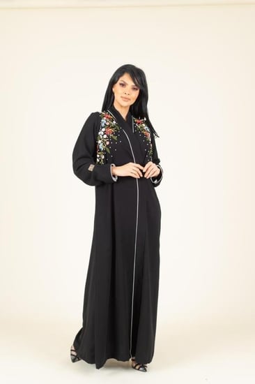 عبايه هانية كريب ياباني شك يدوي