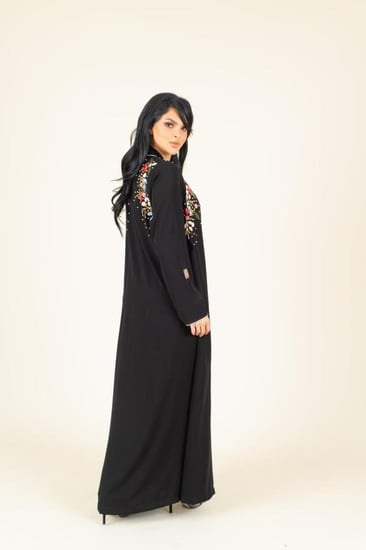 عبايه هانية كريب ياباني شك يدوي
